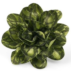 Green Hair Clip & Brooch - Laced With Grace
